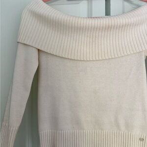 Aritzia Cream Off-Shoulder Sweater